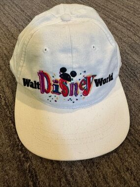 Vintage Disney World White retro dad hat